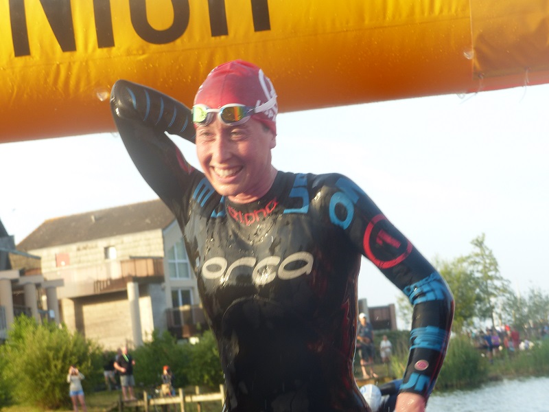 Ariadna Vidal Borras, en tête à la sortie des 3,8 km de natation